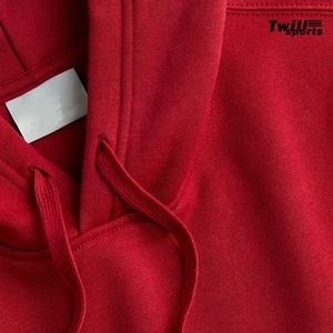 Sweat à capuche rouge personnalisé unisexe en molleton de coton épais, fabricant OEM ODM de sweats à capuche vierges sous marque privée - Product Image 6