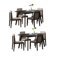 Juego de mesa de comedor de diseño de lujo para 4-6 personas Juego de mesa y sillas de madera Original de INDONESIA