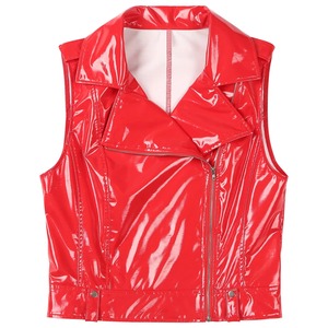 Gilets tendance pour femmes en gros, gilet respirant en peau de mouton avec fermeture éclair, gilet en cuir PU de qualité supérieure, veste de mode OEM - Product Image 1
