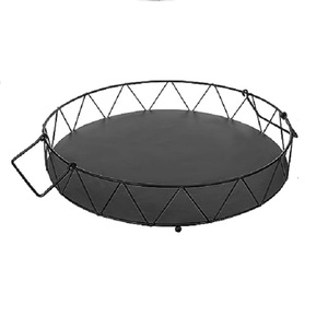 Plateau ovale en métal de conception moderne avec émaillé bleu à l'intérieur de la table à manger assiette décorative plateau de service alimentaire à dessert - Product Image 5