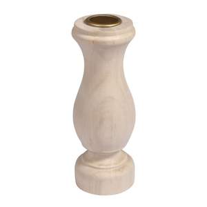 Simple Unfinished Wood Candlestick Handmade Vintage Home Decor Polished Wooden Candle Holder Stick - Product Image 1
