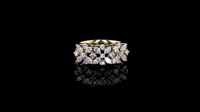 Bague de mariage pour femme, diamant marquise cultivé en laboratoire, argent 14K plaqué rhodium, certifié IGI, design floral en grappe |   Exquis