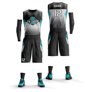 Uniforme de práctica reversible de baloncesto de talla grande transpirable personalizable, conjuntos de estilo veraniego con pantalla de nombre de equipo - Product Image 5