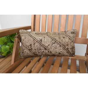 Beige Kilim Wool Pillow 8x16 Inch Luxury Accent Pillow with Vintage & <b>Fluffy</b> Pattern Woven & Printed for Sofa <b>Bedding</b> Christmas - Product Image 1