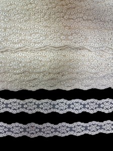 Bordure en dentelle brodée florale en nylon (organza) écologique et respirant pour robes et dupattas – Vente en gros - Product Image 4