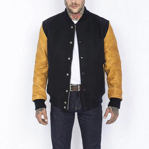 Chaqueta universitaria de béisbol de invierno transpirable con capucha de lona personalizable de alta calidad para hombres de talla grande - Product Image 2