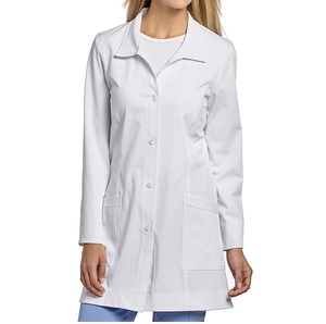 Offre Spéciale meilleure qualité femmes hôpital médical uniformes de laboratoire manteau de médecin infirmière blanc coton Polyester tricoté tissu - Product Image 1