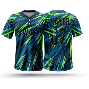 Camiseta de Béisbol Personalizada para Hombre, 2 Botones, Transpirable, con Parches, Absorbe la Humedad, Tallas Grandes, Nombres de Equipos Personalizados, para Softbol - Product Image 3
