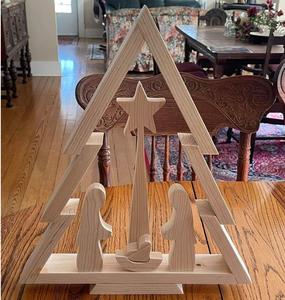 Wooden Christmas table centerpiece with natural color artificial <b>pinecones</b> and seasonal flowers for dining table display - Product Image 6