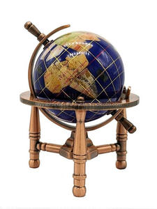 Globe antique de belle qualité, carte du monde, Globe décoratif de bureau sur support en argent, équipement éducatif - Product Image 6