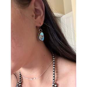 Ensemble de collier Squash Blossom en argent sterling turquoise Golden Hills de Kathleen Chavez - Product Image 3