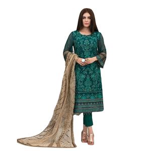 2022 nouveauté pakistanaise ethnique Faux Georgette Salwar Kameez lourde broderie travail séquence robe pour les mariages grossiste Surat - Product Image 1