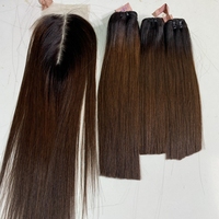 Cabello Virgen de Doble Trama de la Mejor Calidad, Liso Natural, para Color de Cejas, Paquete de Cabello de 10 Pulgadas con Cierre, 100% Cabello Humano Vietnamita