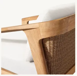 Modern Spanish Design <b>Outdoor</b> Furniture Natural Teak <b>Lounge</b> <b>Chair</b> for Bedroom Living Room Hotel Villa Apartment Workshop - Product Image 5