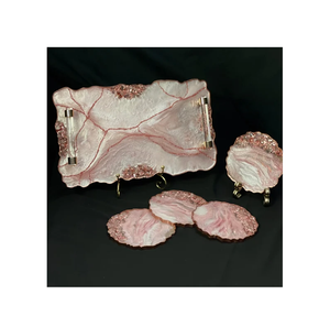 Plateau en résine époxy Plateau de service rectangulaire pour décorations de vaisselle alimentaire Plateau de service en résine époxy en vente - Product Image 6