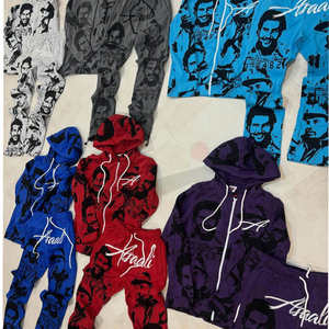 ชุดวอร์มพิมพ์ลาย รุ่นใหม่ ปี 2026 ทรงปกติ ใส่สบาย ระบายอากาศได้ดี เป็นมิตรกับสิ่งแวดล้อม น้ำหนัก 220 กรัม สำหรับผู้ชาย ไซส์ใหญ่ แบบ unisex - Product Image 3