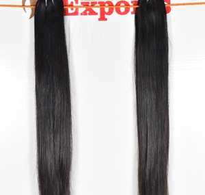 100% paquets alignés de cuticules vierges brutes couleur noir extensions de cheveux humains indiens de temple droit soyeux - Product Image 2