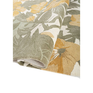 Alfombras de Lana Boho Hechas a Mano Hacienda Green Top-350 con Patrones Florales Rectangulares para el Hogar, Sala de Estar, Entrada, Dormitorio y Pasillo - Product Image 2