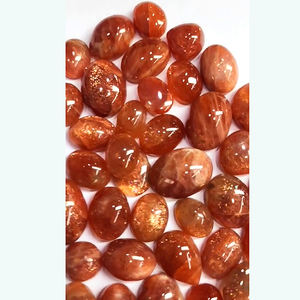 Lote de 43 Piezas de Piedras Preciosas Sueltas de Alta Calidad, Cabujones Ovalados y en Forma de Pera de Piedra Solar Naranja Natural de 15-25 mm, 774 Ct, Iroc Sales - Product Image 1