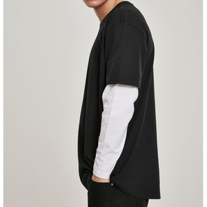 เสื้อยืดผู้ชายทรงหลวม แขนคู่ ล้างสีแบบแอซิด รับผลิตจำนวนมาก ราคาถูก พร้อมสกรีนโลโก้ตามสั่ง - Product Image 2