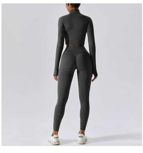 ชุดโยคะแบบถักนิตติ้งชุดเล่นโยคะระบายอากาศได้ยืดหยุ่นกระชับก้น - Product Image 3