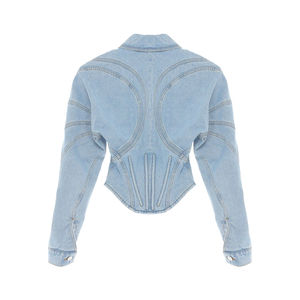 Nueva moda para mujer, ropa para exteriores, abrigo vaquero lateral, chaqueta vaquera única de manga larga para mujer, alta calidad - Product Image 2