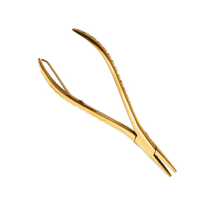 Herramientas de extensión de cabello Alicates de tipo plano Abrazadera para extensiones de cabello Alicates de extensión de cabello de color dorado Singe Spring - Product Image 3
