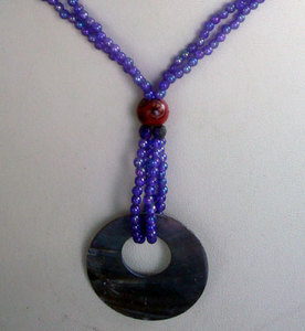 Collar de Concha Negra Bohemia con Cuentas, Forma Redonda Natural Negra, para Regalo - Product Image 4