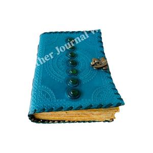 Siete Chakras piedra Medieval en relieve hecho a mano cuero genuino diario libro de sombra cuaderno Oficina diario Universidad poesía boceto - Product Image 4