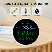 Grosir penguji Sensor NDIR Monitor karbon dioksida CO2 400 ~ 5000PPM dudukan dinding/meja tampilan layar berwarna