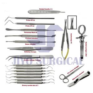 Kit d'instruments de Micro chirurgie buccale, noir, 8 outils, kit d'examen chirurgical, soins buccaux jetables, steriue - Product Image 3