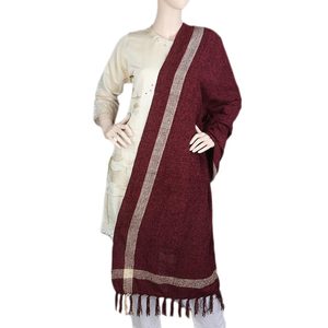 ผ้าคลุมไหล่กำมะหยี่สำหรับผู้หญิง - สีแดงเลือดหมู - Product Image 1