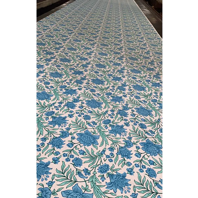Wholesale India Sanganer Hand Printed Running Fabric Indian Cloth Textile Cotton Multi Use summer wear fabric Manufacturer Price