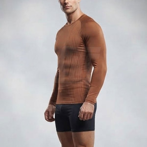 Chemises de compression haute performance pour hommes, manches longues, entraînement athlétique, course à pied, fitness, gym, vêtements de sport, haut de performance - Product Image 6
