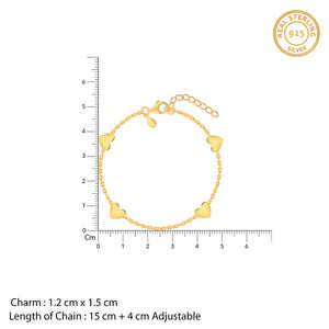 Collier et bracelet avec pendentif fin en forme de plusieurs cœurs en perle d'eau douce argentée - Product Image 2