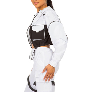 Ensemble de survêtement en nylon personnalisé pour femmes, léger, coupe-vent, deux pièces, vêtements décontractés, fabricant OEM - Product Image 5