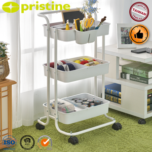 Qualité OEM Chariot à outils utilitaire roulant en métal robuste à 3 niveaux Stockage à domicile Bricolage ménager avec quatre roues Fabriqué à Taiwan - Product Image 6