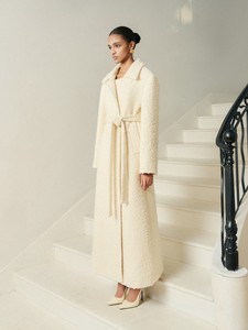 Gabardina minimalista de calidad para mujer, abrigo largo de Tweed de mezcla de lana Nadi de manga larga, ropa ecológica para mujer, marca local - Product Image 2