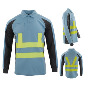 Camiseta Polo de Manga Larga de Alta Visibilidad para Verano, Ropa de Trabajo Reflectante de Alta Visibilidad para Guardias, Precio de Venta al por Mayor - Product Image 1
