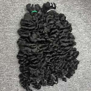 ผมดิบแบบชาวพม่าเป็นลอนสำหรับต่อผมมนุษย์ - Product Image 1