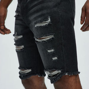 Pantalones Cortos Vaqueros Rotos para Hombre, Transpirables, con Opción de Logotipo Personalizado, Mezcla de Algodón, Diseño Moderno con Cierre de Botones, Precio Económico - Product Image 2