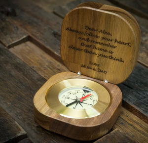 Premium QualityBrass Pocket <b>Compass</b> <b>Engraved</b> for Him Husband Gifts, Couples Gift, Christmas Gifts - Product Image 2