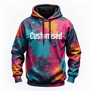 เสื้อฮู้ดดี้ผู้ชายแบบสวมหัว พิมพ์ลายแบบซับลิเมชั่น สั่งทำได้ ทรงโอเวอร์ไซส์ ทนทาน สไตล์ลำลอง สตรีทแวร์ ผลิตจากโพลีเอสเตอร์ 100% และผ้าฝ้ายผสม - Product Image 1