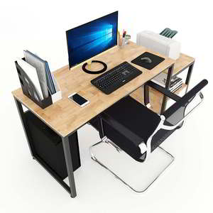 BD68067 Rubber Wood Computer Table 160x60cm Office <b>Desk</b> with Integrated Printer Shelf <b>Foldable</b> Storage Features Drawers Included - Product Image 3