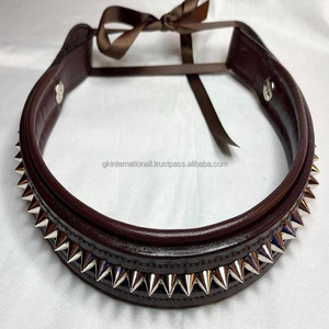 Banda acolchada de cuero grueso para cejas de caballo, banda de lujo hecha a mano Para Caballo, de color plateado o dorado - Product Image 6