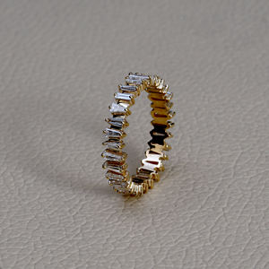 Precio justo Diseño indio 14K Oro amarillo Baguette Diamante Hermoso anillo elegante - Product Image 6