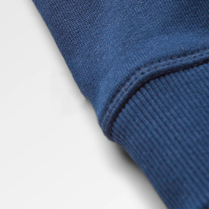 Diseño Simple Calidad de lujo Azul oscuro Mezcla de algodón Fleece Back Cuello redondo Raglan Fit Pullover Sudadera Hombres - Product Image 5