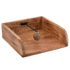 Porte-serviettes en bois écologique carré rond clair résine dessus de table accessoires en gros maison cuisine salle de bain nouveau Design 2025 - Product Image 3