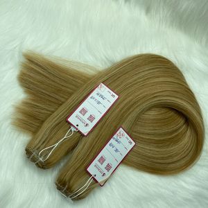 Extensions de cheveux à trame vierge super doublement étirée, cheveux humains brésiliens à vague naturelle profonde, même piano à cuticules alignées - Product Image 4