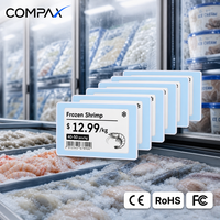 Étiquette électronique de rayon COMPAX 2,13'' résistante aux basses températures, étiquette de prix numérique pour produits de la mer congelés et présentoirs réfrigérés, IP65